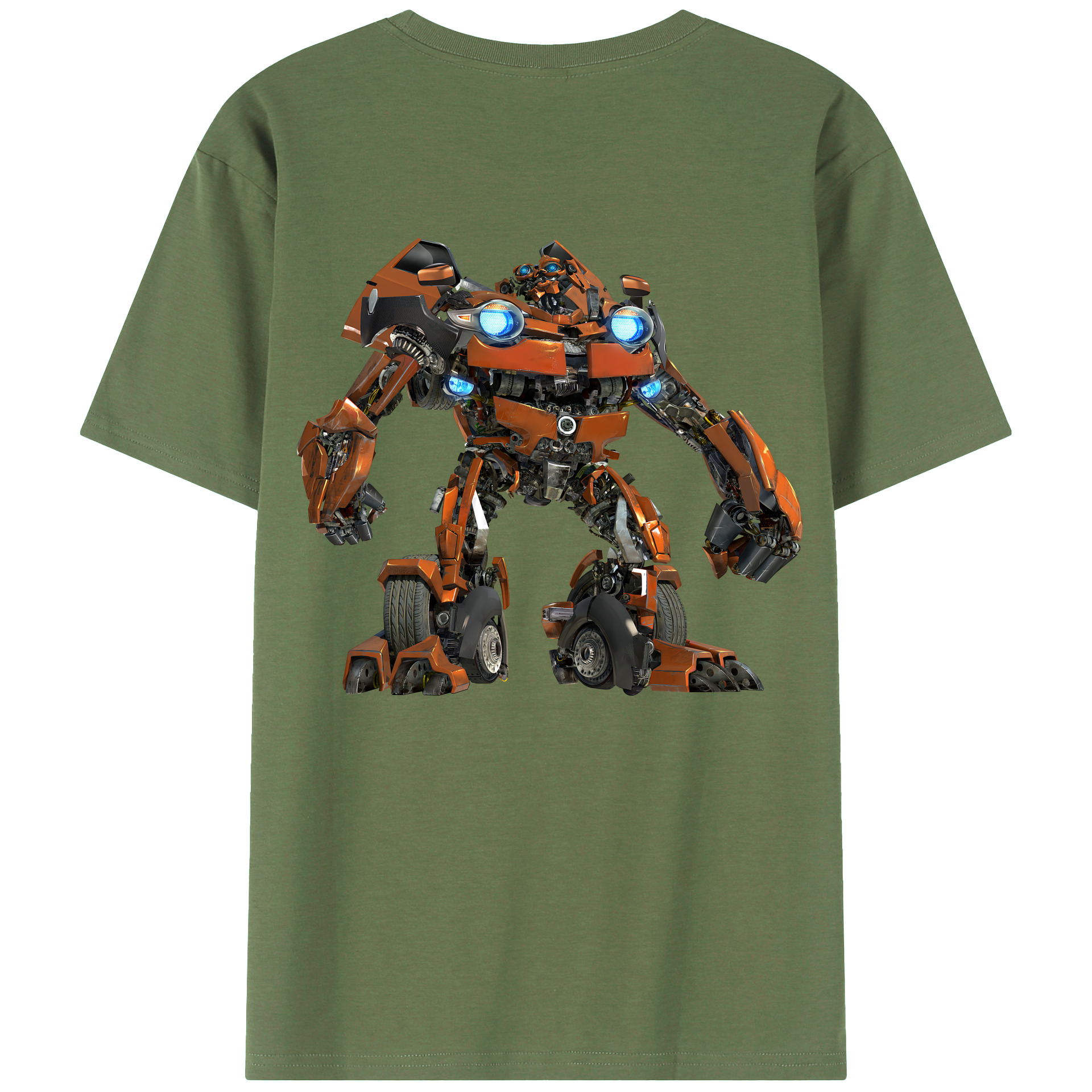 （画像用） Transformers トランスフォーマー 綿100％ メンズ半袖Tシャツ（バックプリント） 通気性